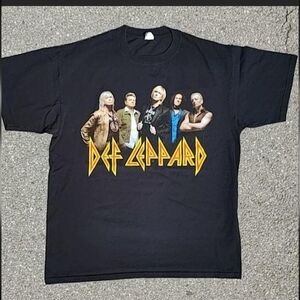 Vtg 2007 Def Leppard Downstage Thrust Tour T-Shirt XL Black Rock Graphic Tee